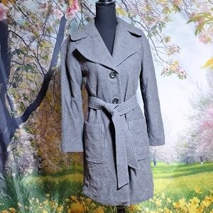 Women's Banana Republic Gray Belted Coat